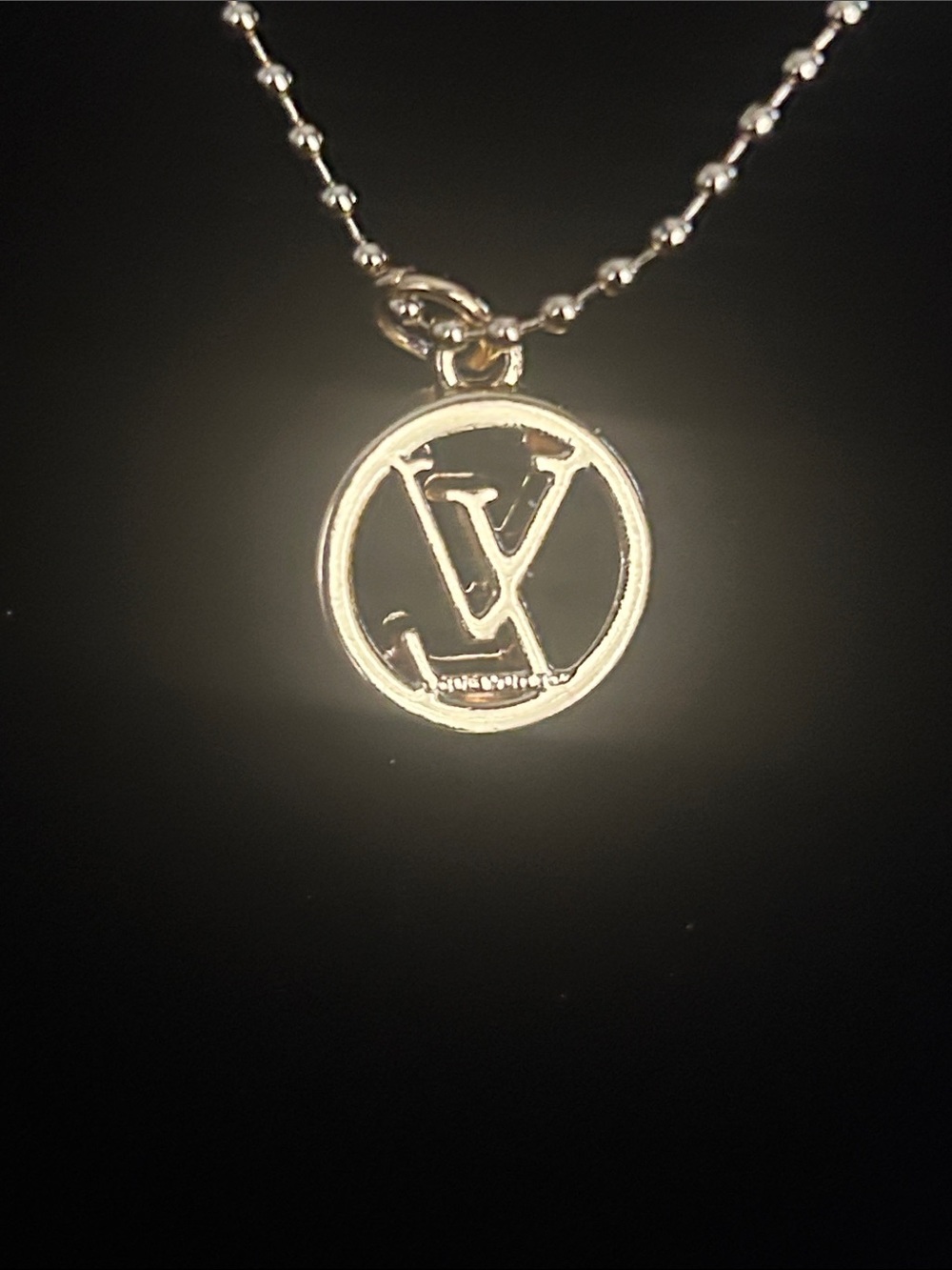 Gold Logo Disc Pendant Necklace - Elegant Everyday Accent